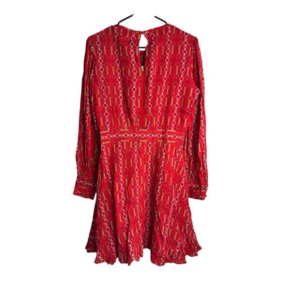 NWT Marella Odeon Fit and Flare Long Sleeve Red Dress - Picture 5 of 11